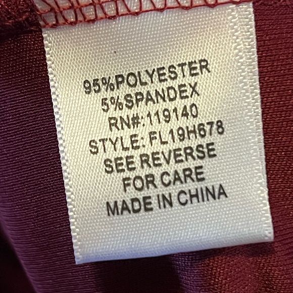 FAVLUX Red Ribbed Ruffle Tiered Long Sleeve Above Knee Dress - Picture 5 of 5